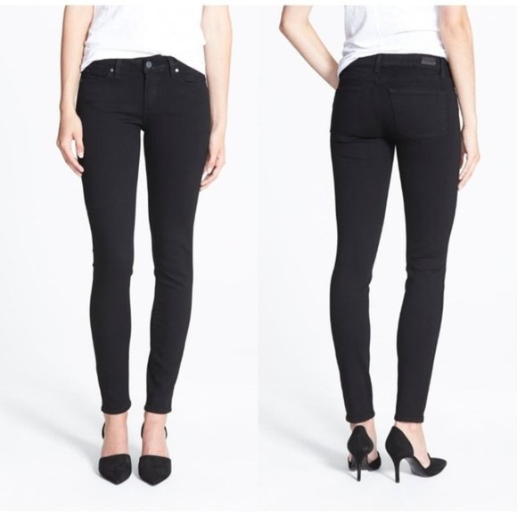 PAIGE Verdugo Skinny Black Denim Jeans Sz 28 - Picture 1 of 11